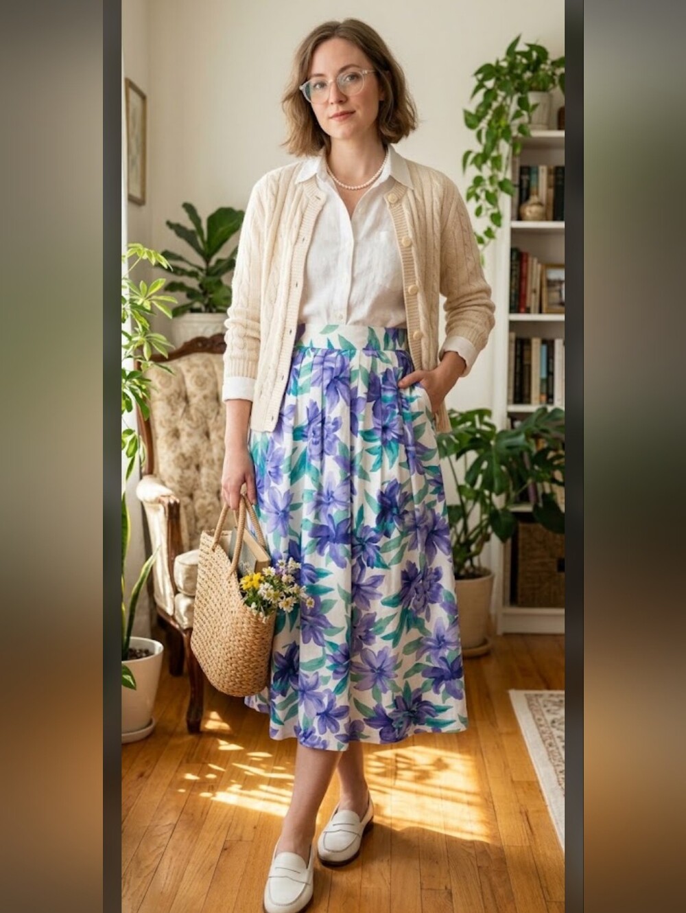 NWT Worthington Pleated Skirt 12 Vth 80s Coastal Grandma #7000